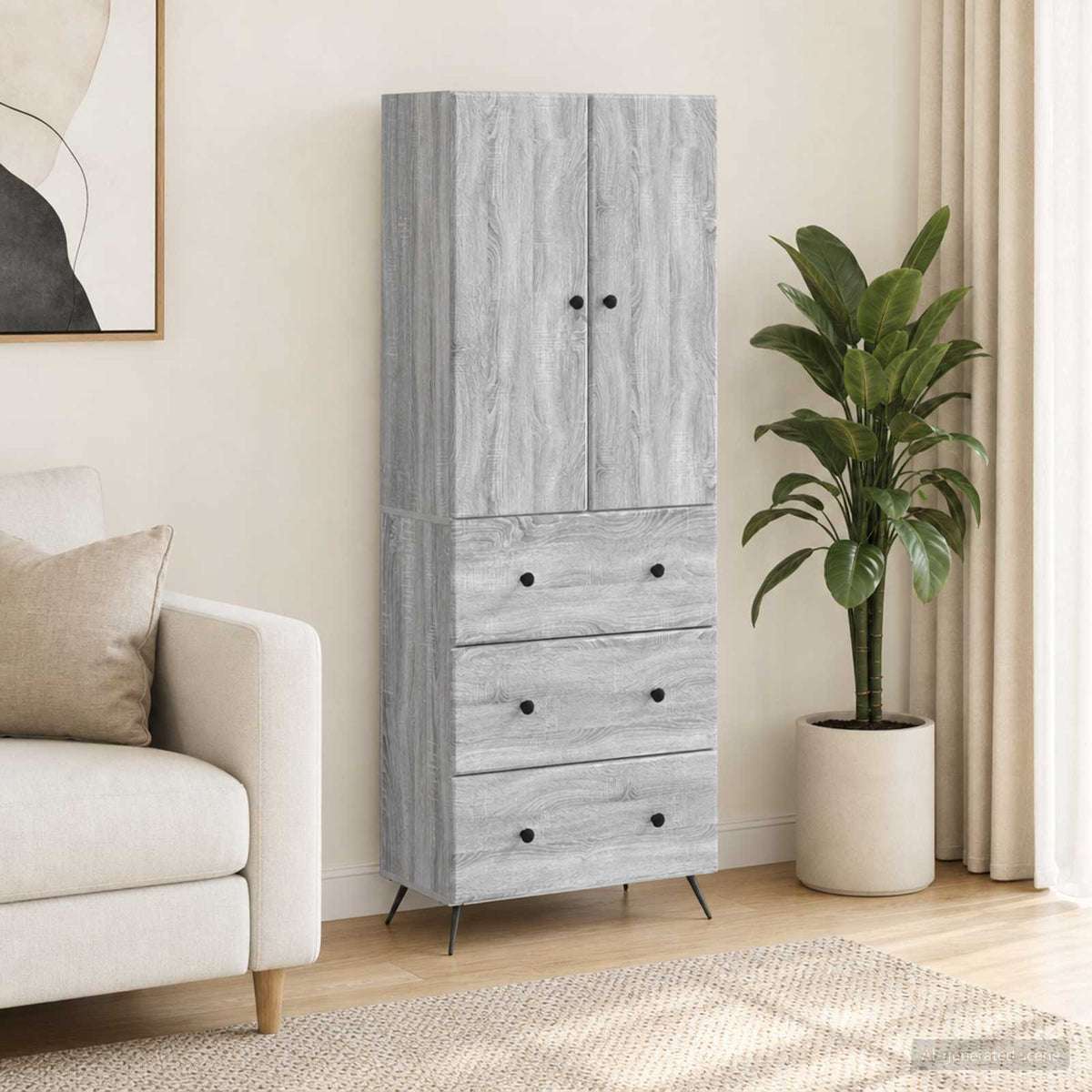 Kastenset 2 pcs Grijs Sonoma 66 x 34,5 x 90 cm Bewerkt hout is nu te koop bij PeponiXL, paradijselijk wonen!