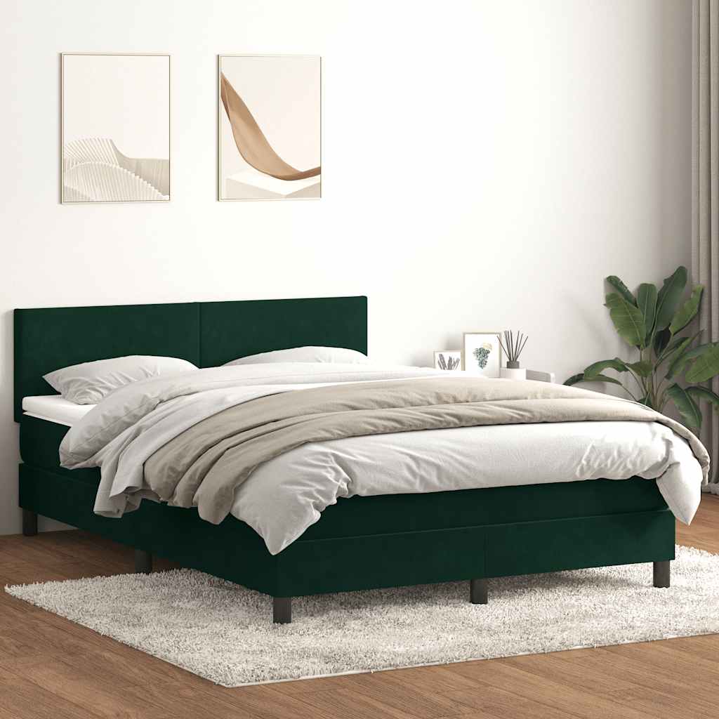 Boxspring met matras fluweel donkergroen 160x220 cm is nu te koop bij PeponiXL, paradijselijk wonen!