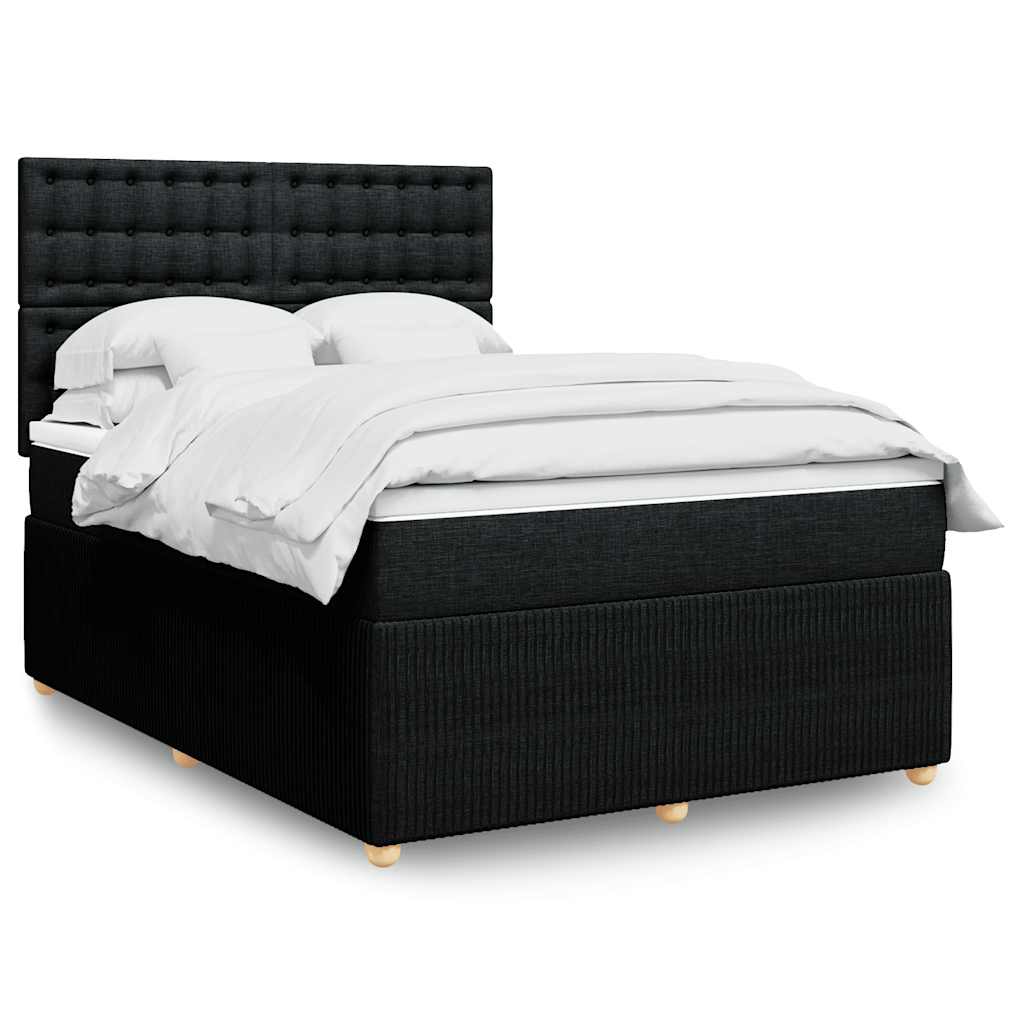 Boxspring met matras stof zwart 140x200 cm is nu te koop bij PeponiXL, paradijselijk wonen!