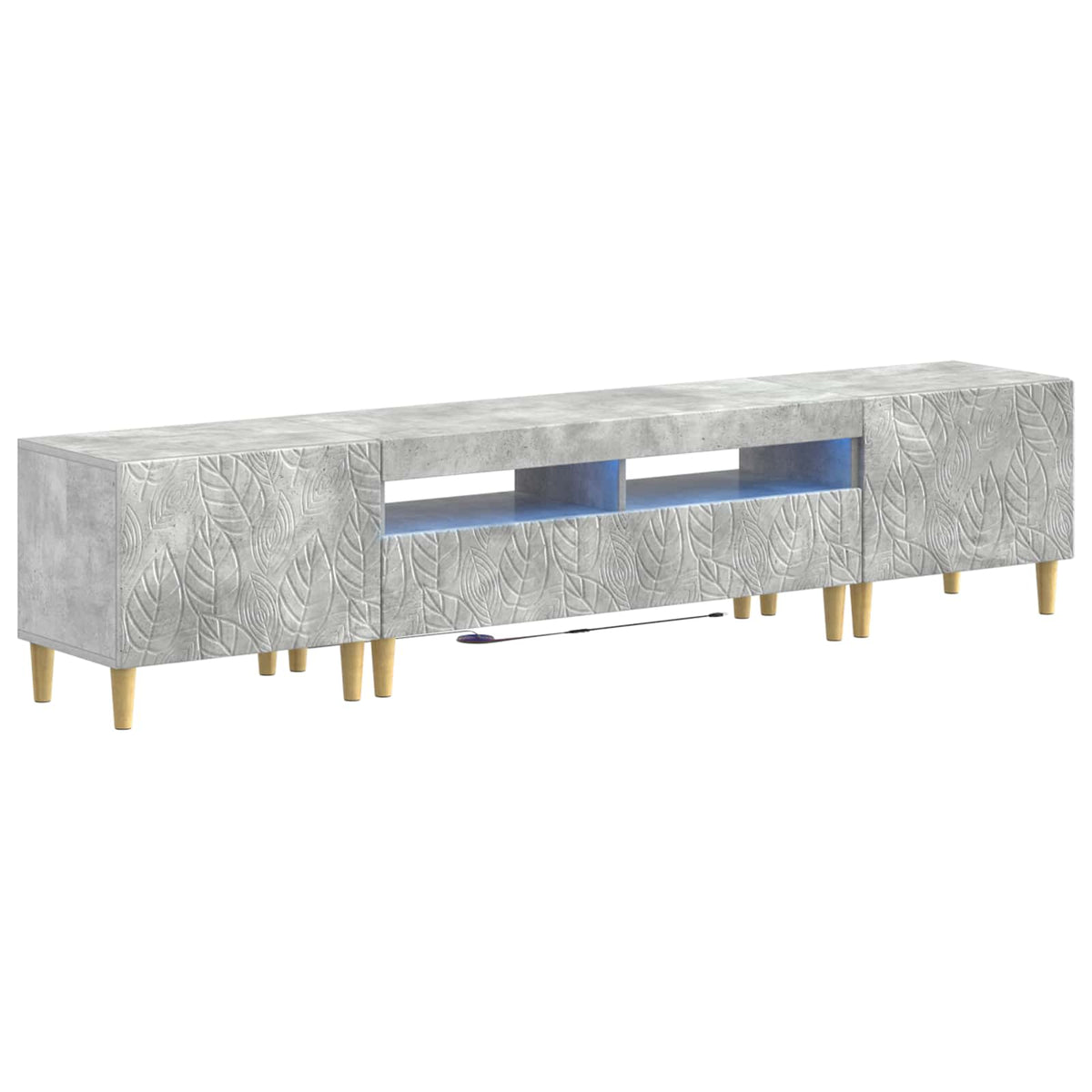 5-delige LED TV-kast Betongrijs Bewerkt hout is nu te koop bij PeponiXL, paradijselijk wonen!