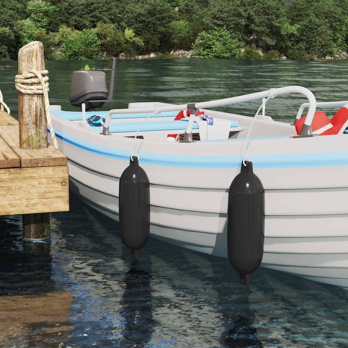 Boot fenders 2 st Ø 16 x 58 cm Zwart PVC is nu te koop bij PeponiXL, paradijselijk wonen!