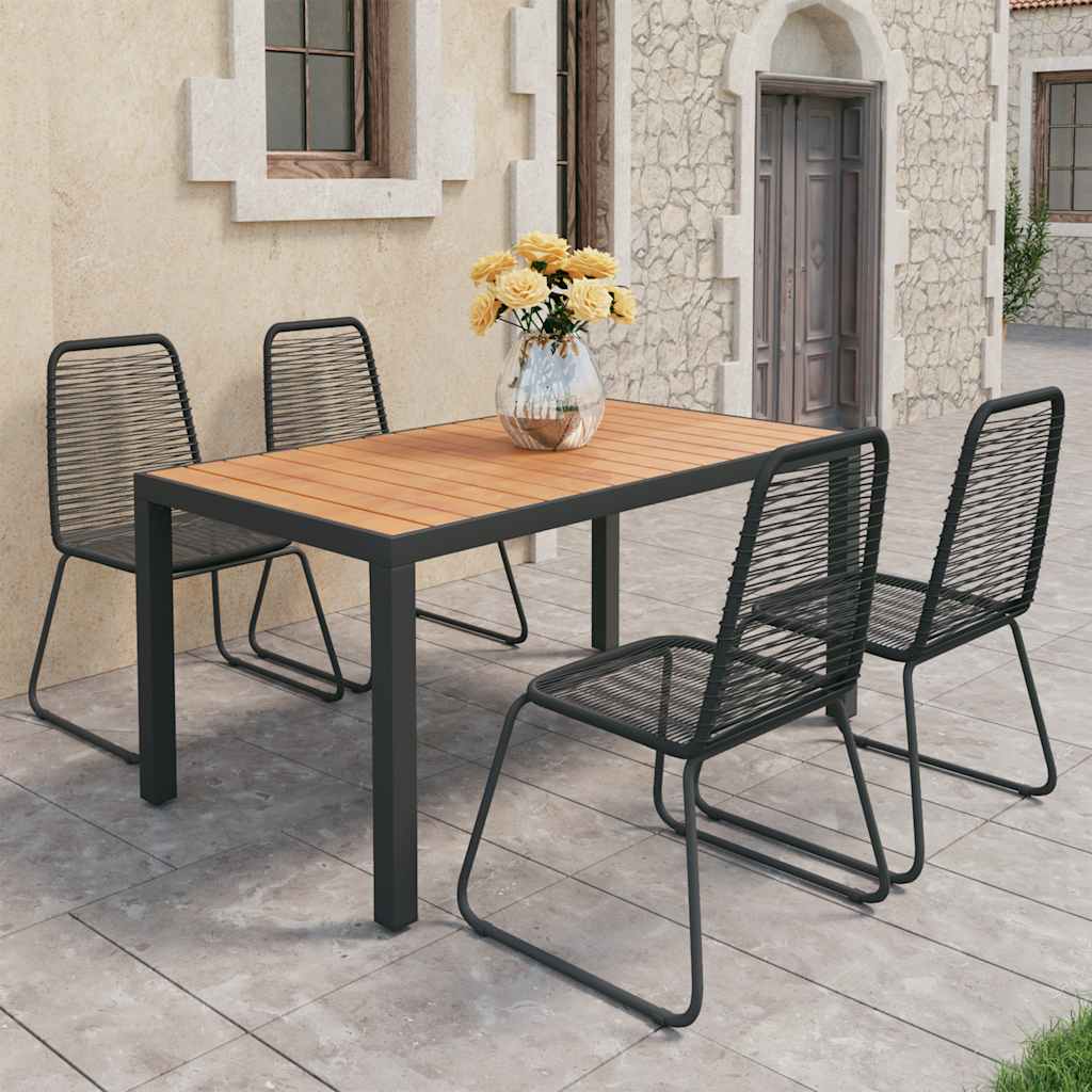 5-delige Tuinset PVC-rattan zwart en bruin is nu te koop bij PeponiXL, paradijselijk wonen!