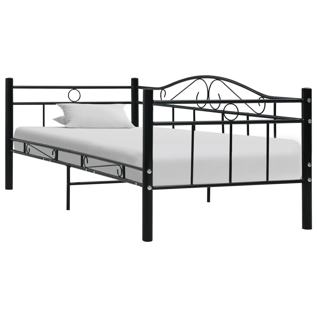 Bedbank metaal zwart 90x200 cm is nu te koop bij PeponiXL, paradijselijk wonen!
