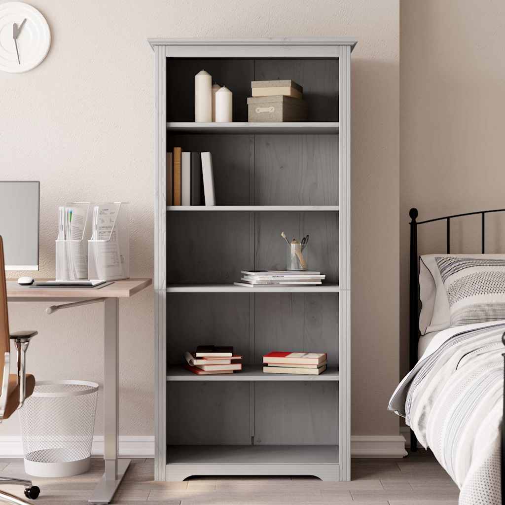 Boekenkast 5-laags BODO 82x40x173 cm massief grenenhout grijs is nu te koop bij PeponiXL, paradijselijk wonen!