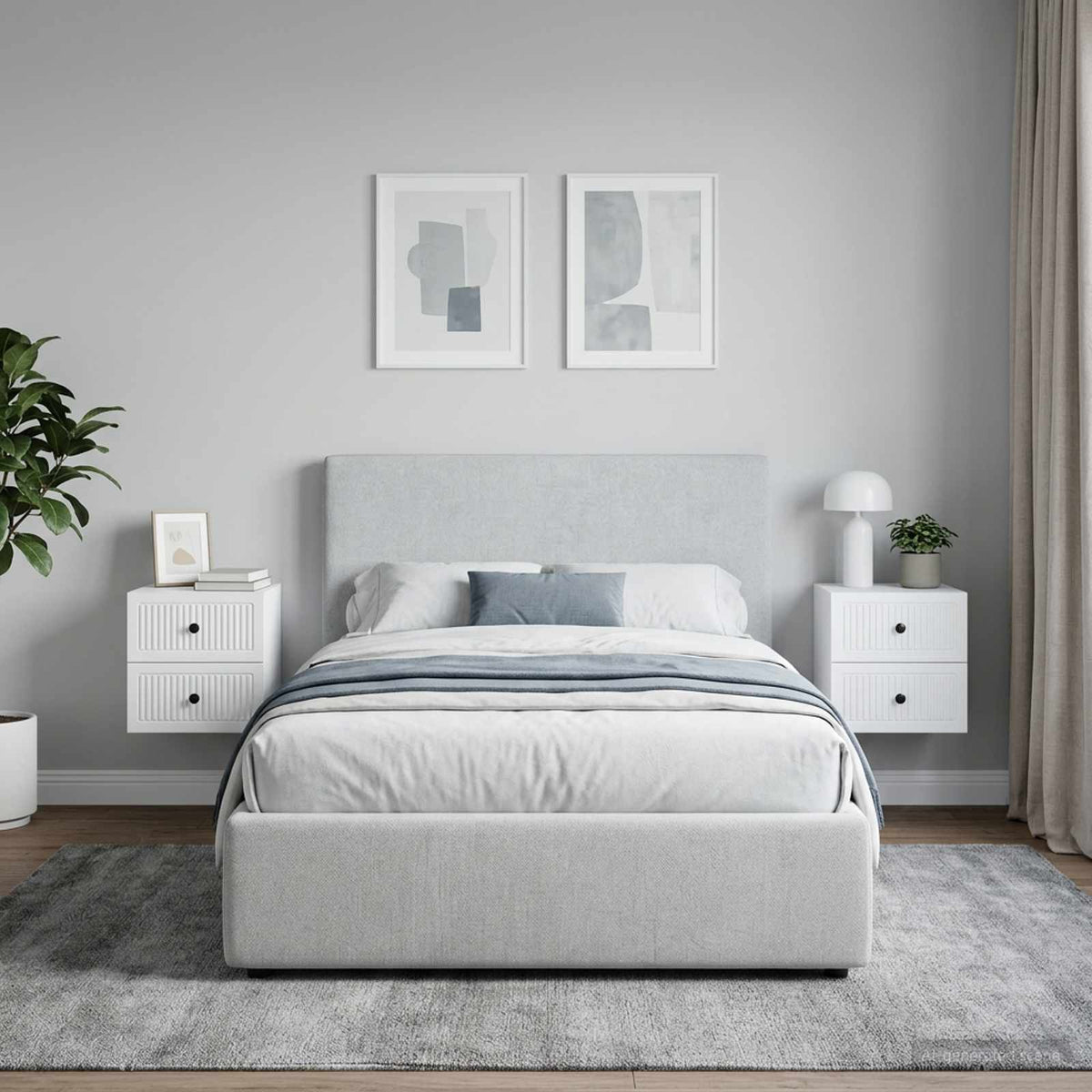 Wandbeugel Bedkast 2 pcs Wit 33 x 34,5 x 40 cm Bewerkt hout is nu te koop bij PeponiXL, paradijselijk wonen!