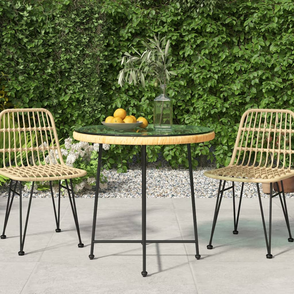 Eettafel Ø80 cm gehard glas en staal is nu te koop bij PeponiXL, paradijselijk wonen!