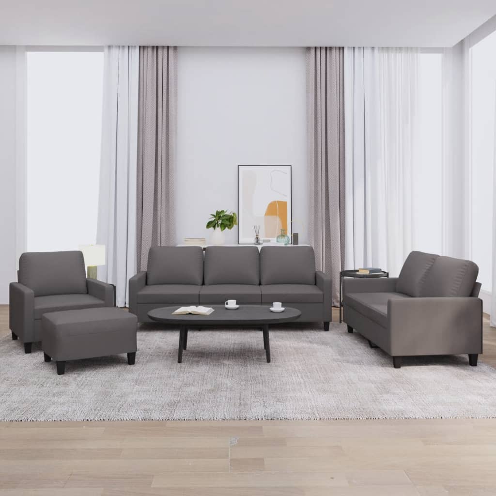 4-delige Loungeset met kussens kunstleer bruin is nu te koop bij PeponiXL, paradijselijk wonen!