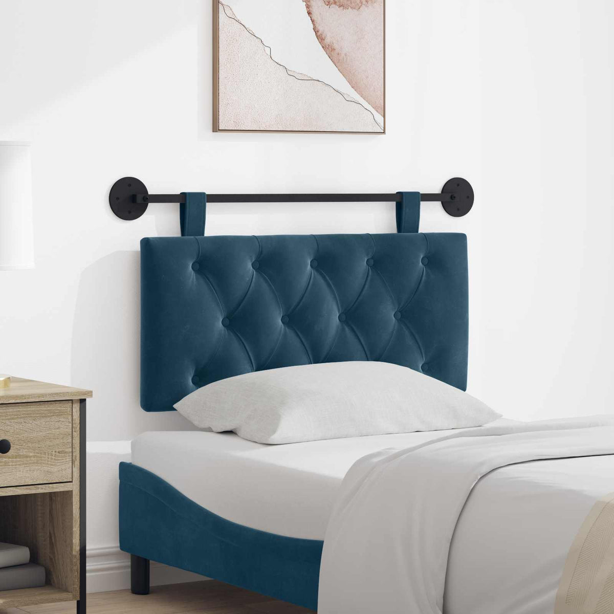Hangend hoofdbord Blauw Fluweel is nu te koop bij PeponiXL, paradijselijk wonen!
