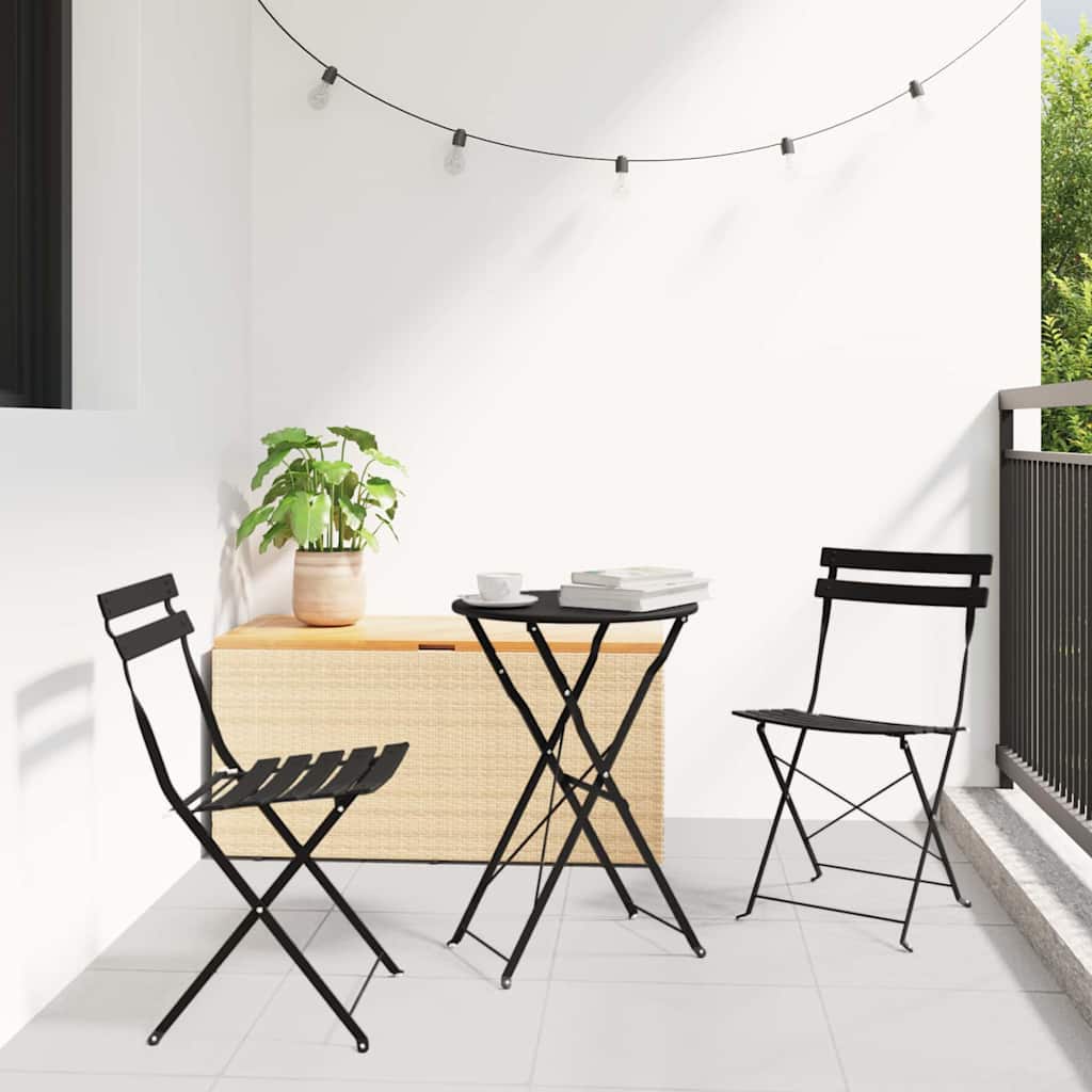 Vouw Bistro Set 3 pcs Antraciet Staal is nu te koop bij PeponiXL, paradijselijk wonen!