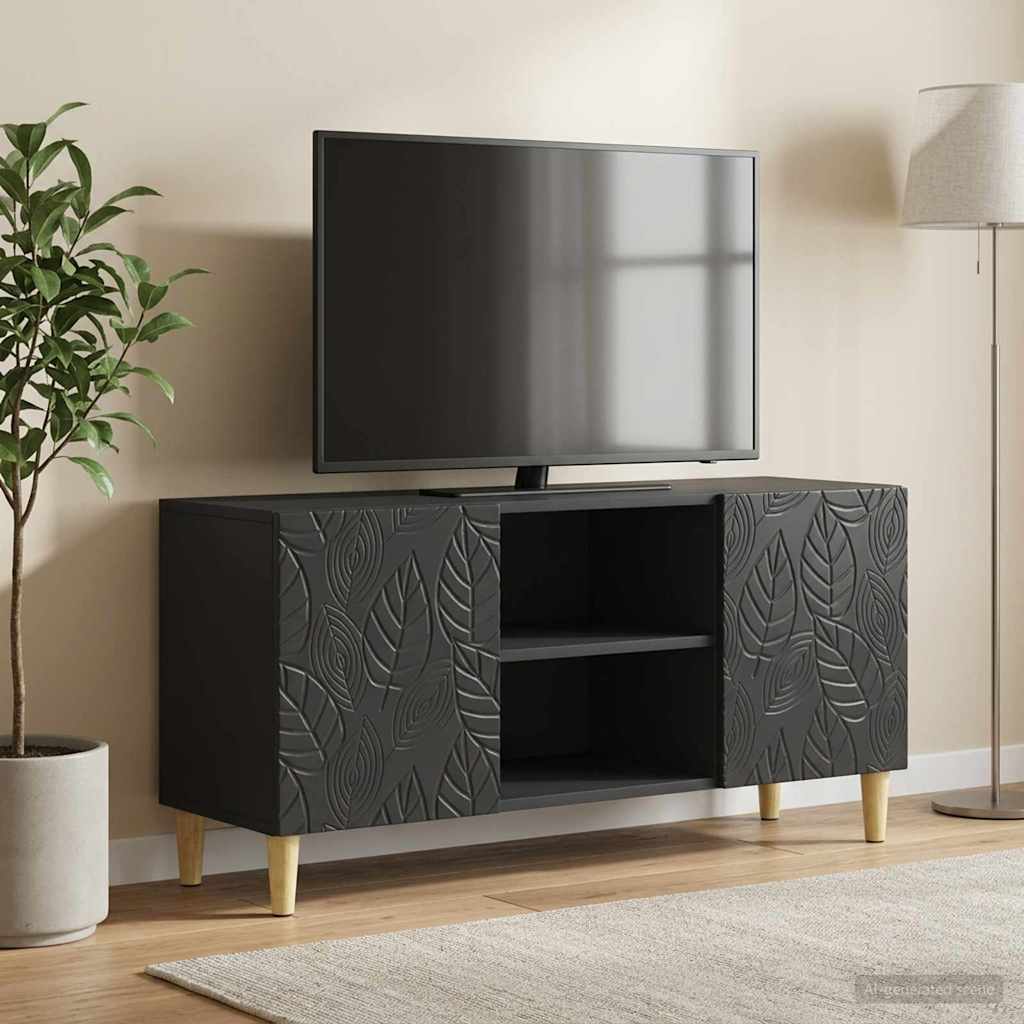 TV-kast 102 x 34,5 x 50 cm Zwart Bewerkt hout is nu te koop bij PeponiXL, paradijselijk wonen!