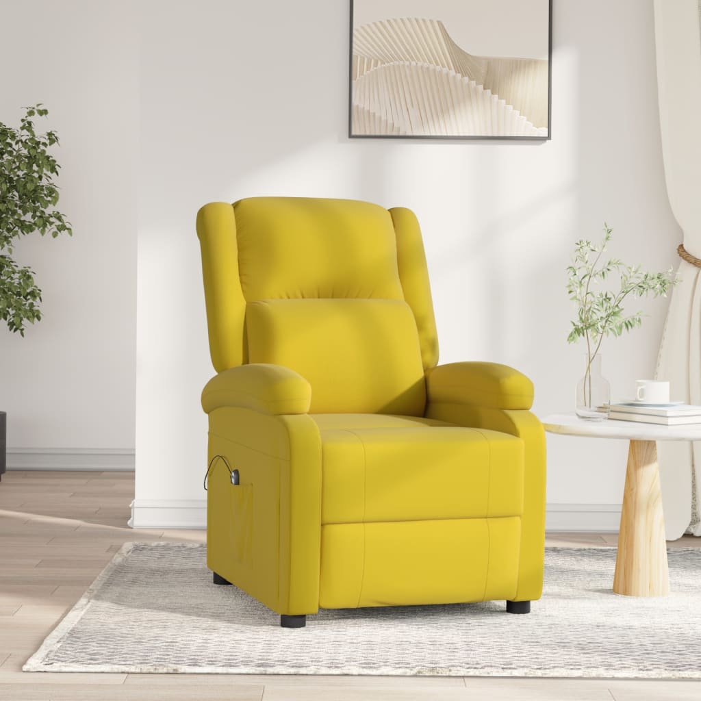Fauteuil verstelbaar elektrisch stof geel is nu te koop bij PeponiXL, paradijselijk wonen!