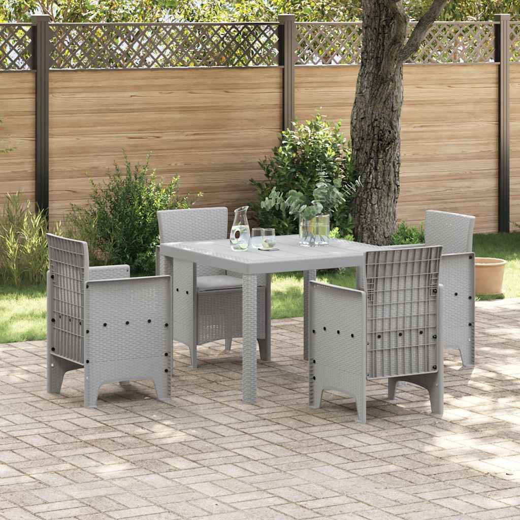 Tuin Eetset 5 st Lichtgrijs Polypropyleen is nu te koop bij PeponiXL, paradijselijk wonen!
