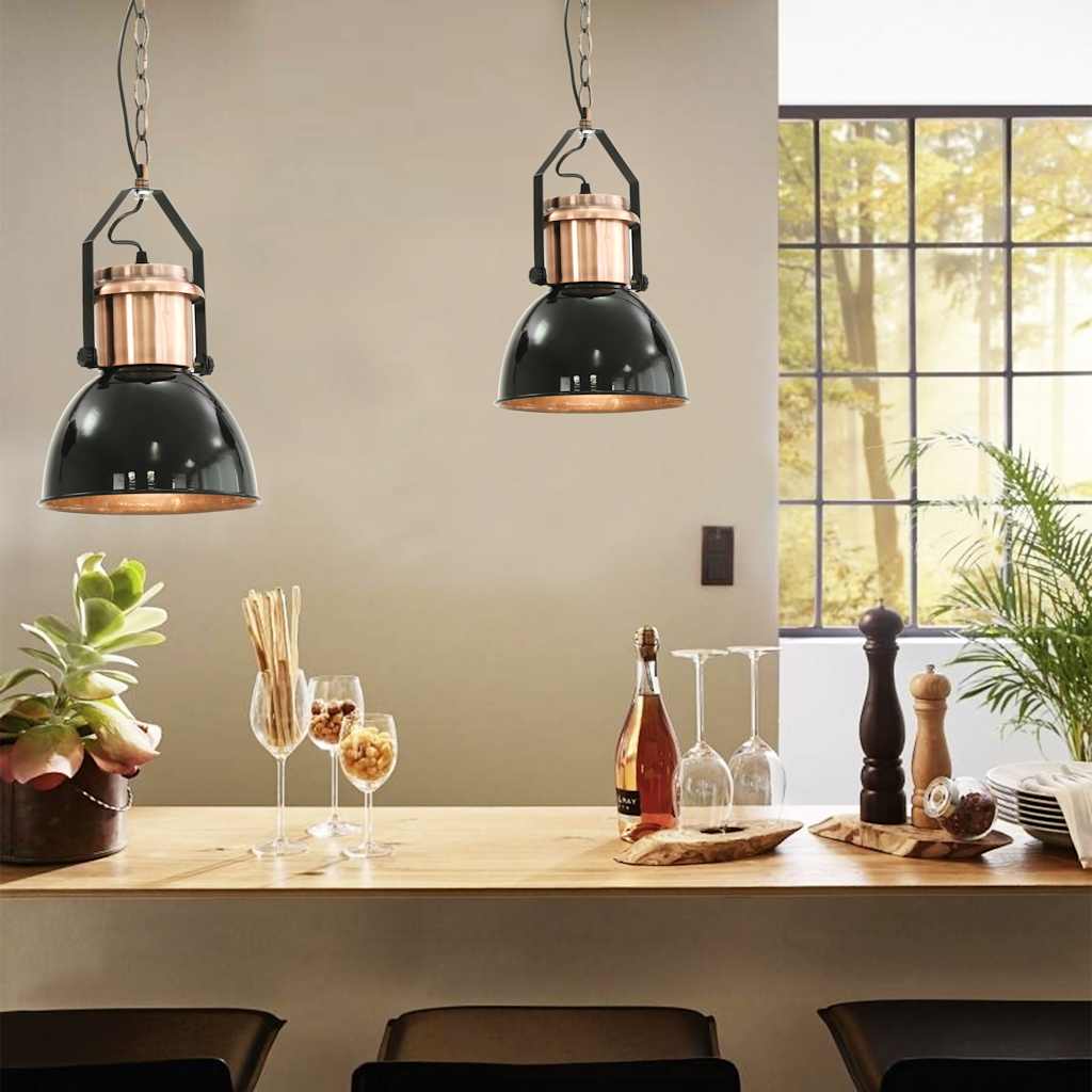 Plafondlampen 2 st rond E27 zwart is nu te koop bij PeponiXL, paradijselijk wonen!