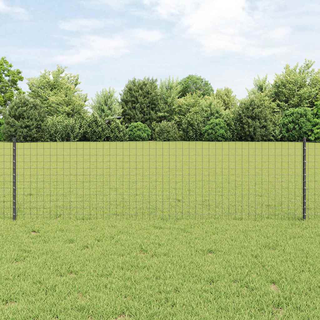 Afrasteringspaal 44 pcs Grijs 100 cm Staal is nu te koop bij PeponiXL, paradijselijk wonen!