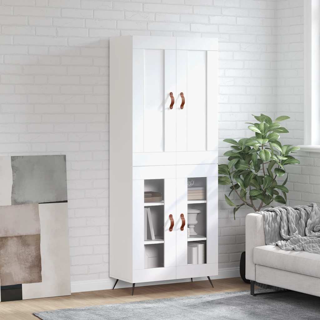Hoge kast 69,5x34x180 cm bewerkt hout wit is nu te koop bij PeponiXL, paradijselijk wonen!