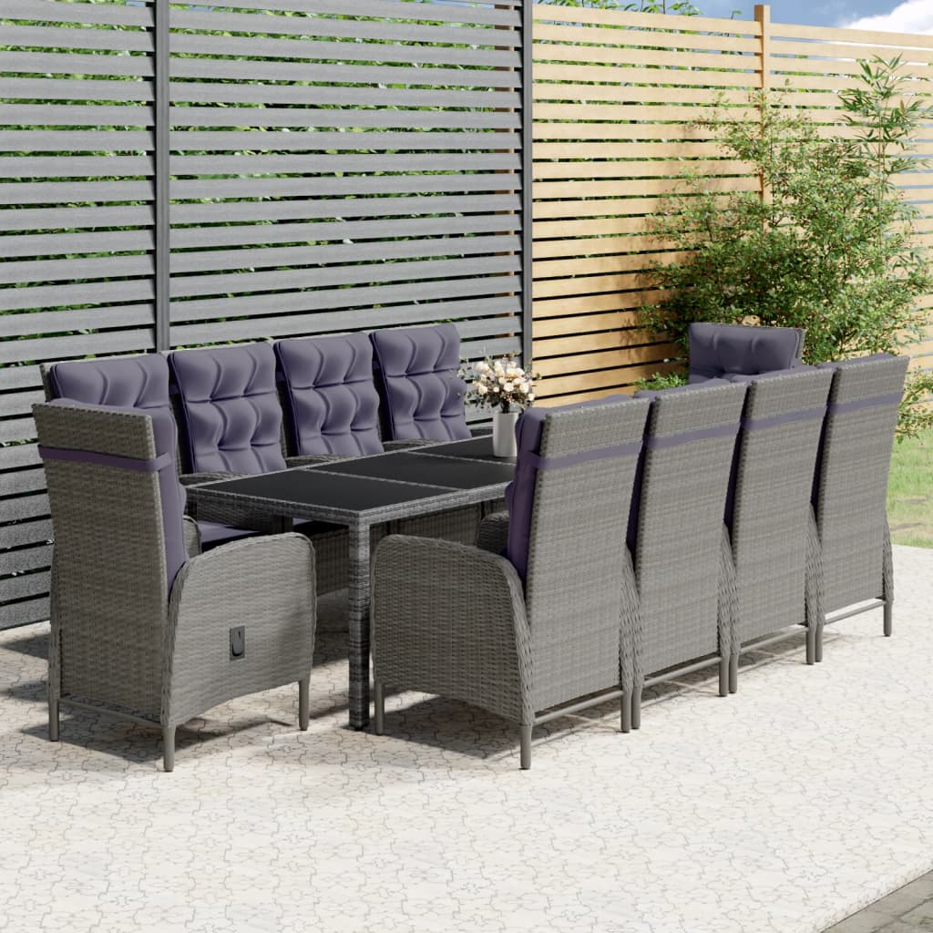 11-delige Tuinset poly rattan grijs is nu te koop bij PeponiXL, paradijselijk wonen!