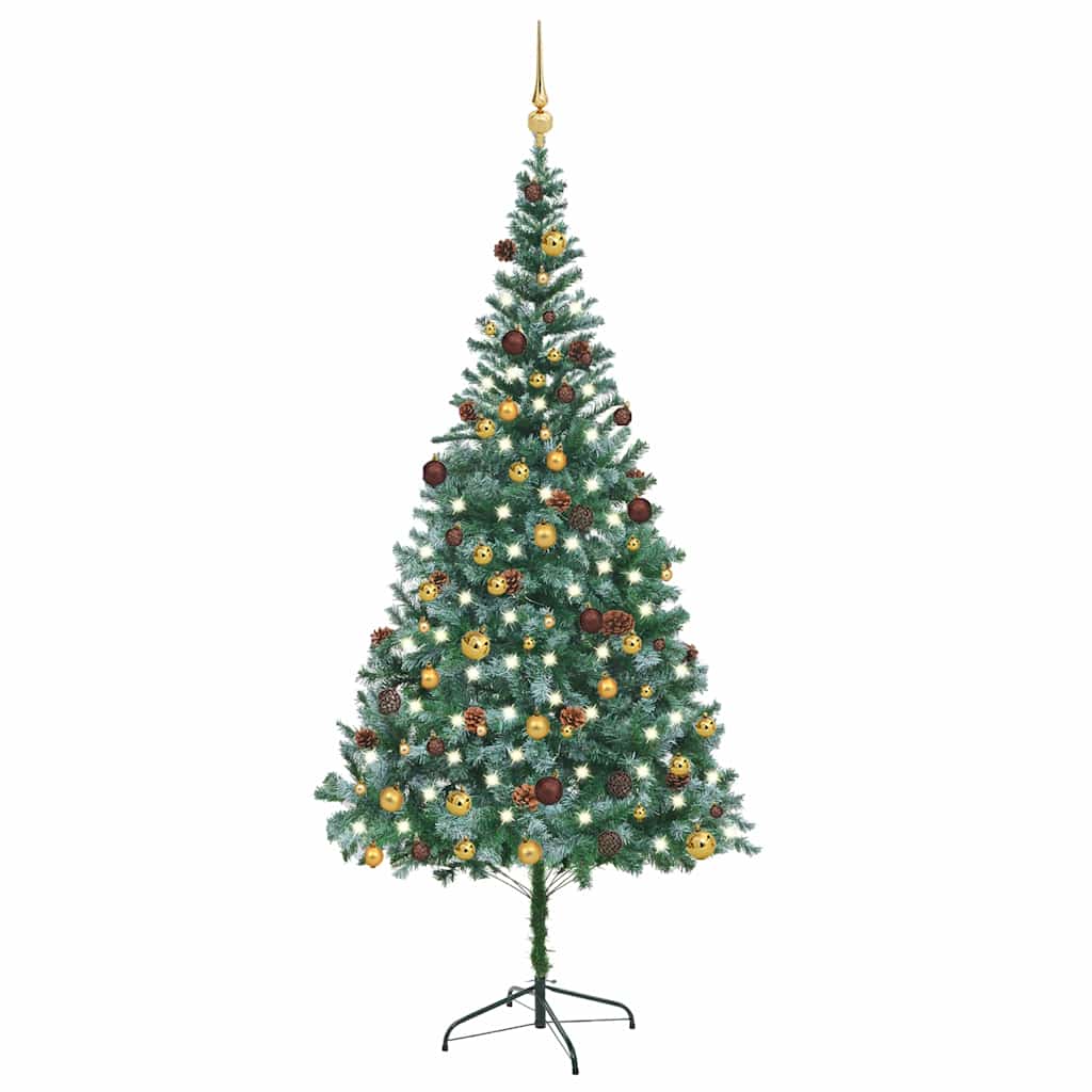 Kunstkerstboom met verlichting kerstballen dennenappels 210 cm is nu te koop bij PeponiXL, paradijselijk wonen!