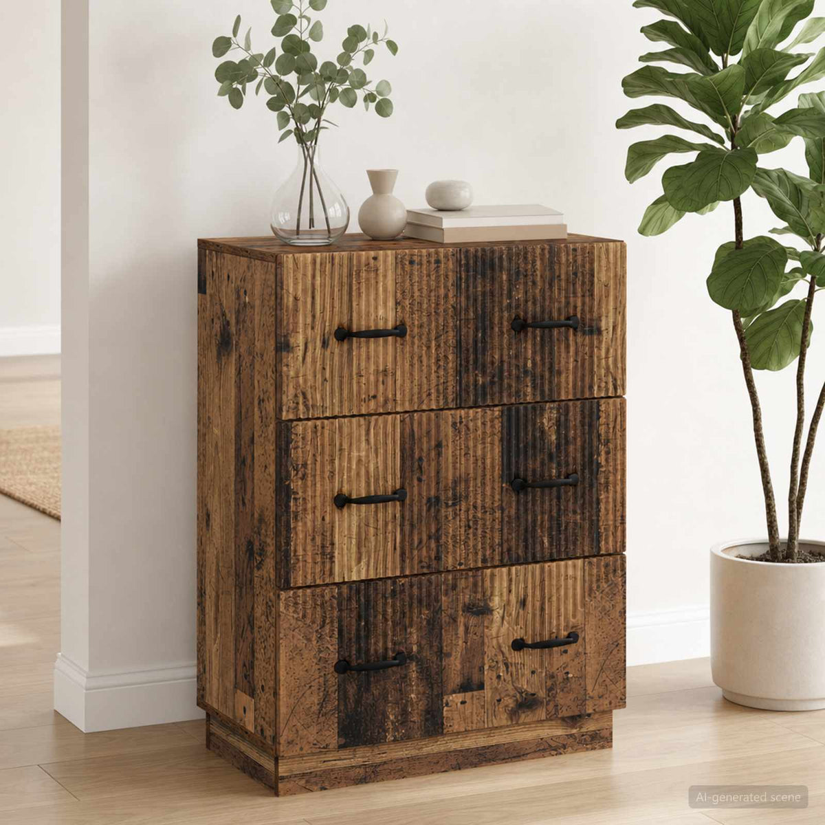 Ladenkast Oud hout 66 x 34,5 x 87 cm Bewerkt hout is nu te koop bij PeponiXL, paradijselijk wonen!