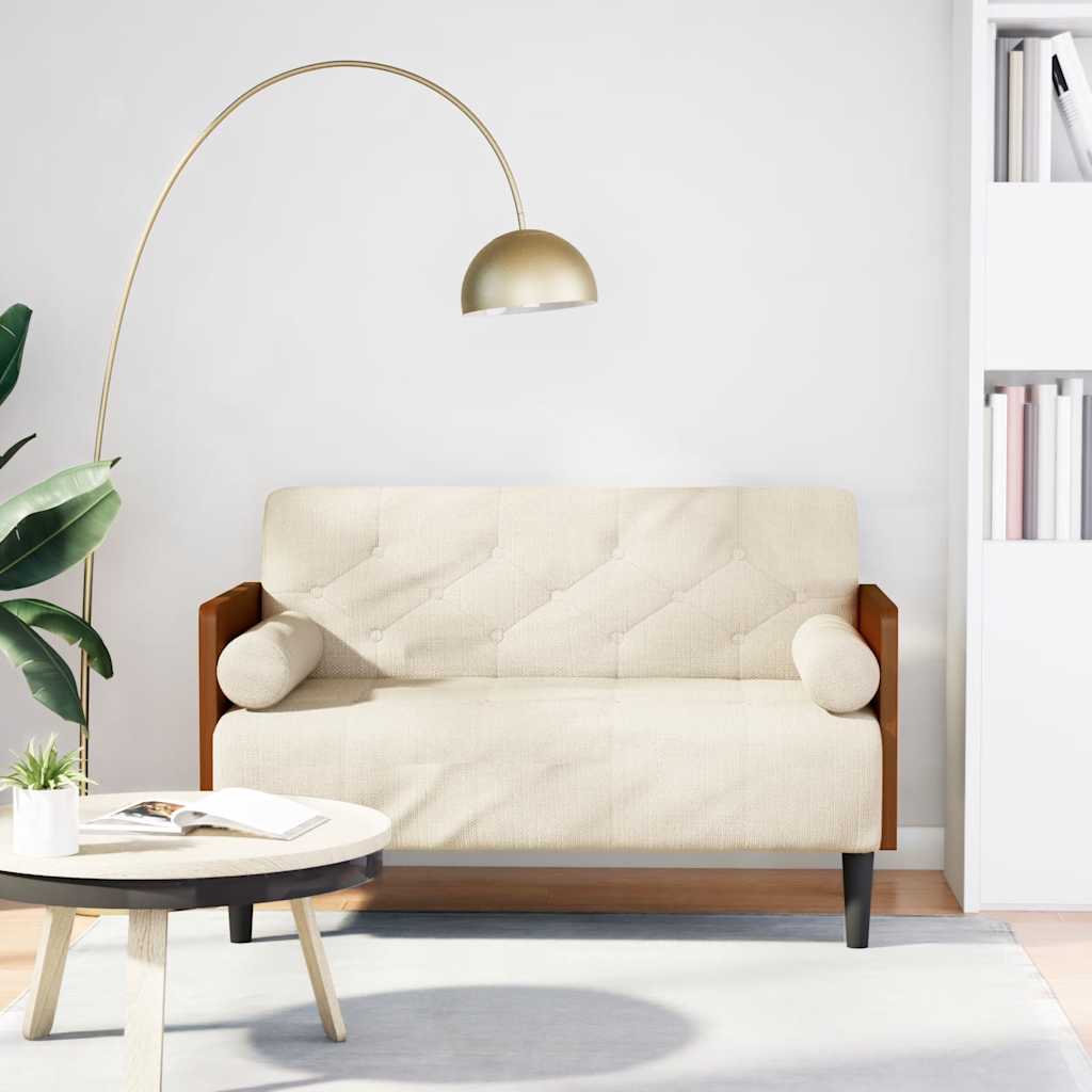 Tweezitsbank met kussen 110 cm linnen is nu te koop bij PeponiXL, paradijselijk wonen!