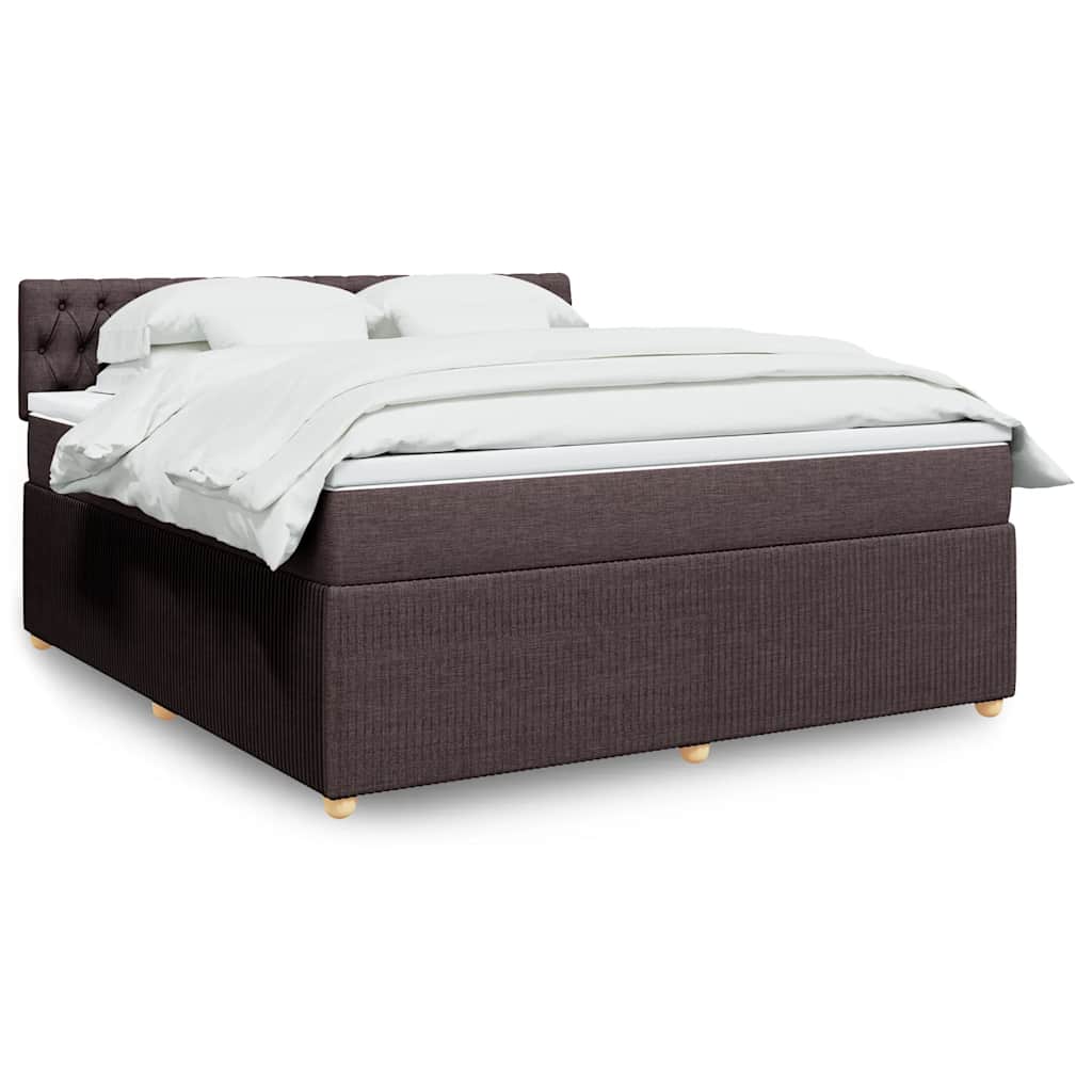Boxspring met matras stof donkerbruin 180x200 cm is nu te koop bij PeponiXL, paradijselijk wonen!