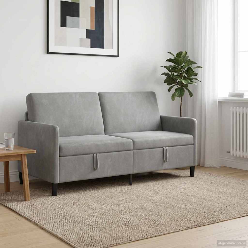 Bank met opslag Lichtgrijs 172 x 78 x 87 cm Polyester is nu te koop bij PeponiXL, paradijselijk wonen!
