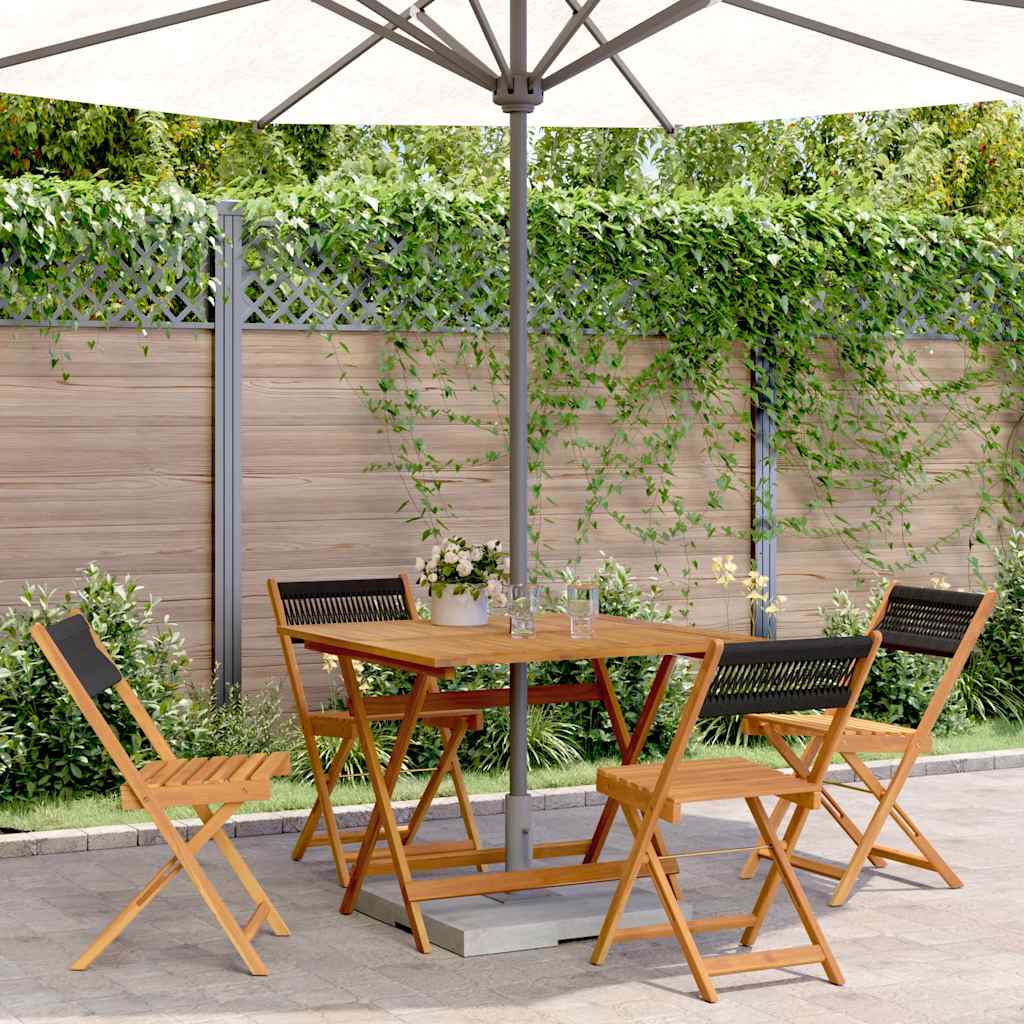 5-delige Tuinset polypropeen en massief hout zwart is nu te koop bij PeponiXL, paradijselijk wonen!