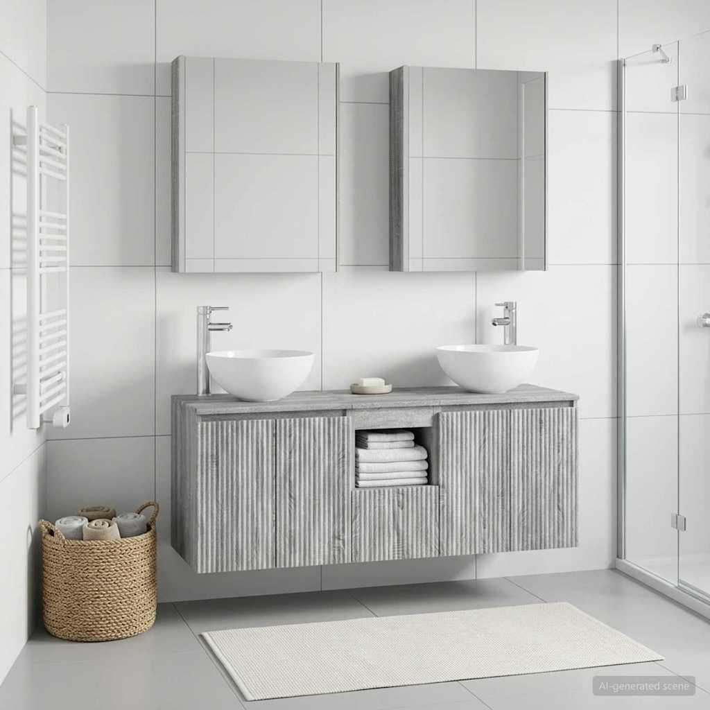 vidaXL Badkamerkastenset 5 st Grijs Sonoma Bewerkt hout