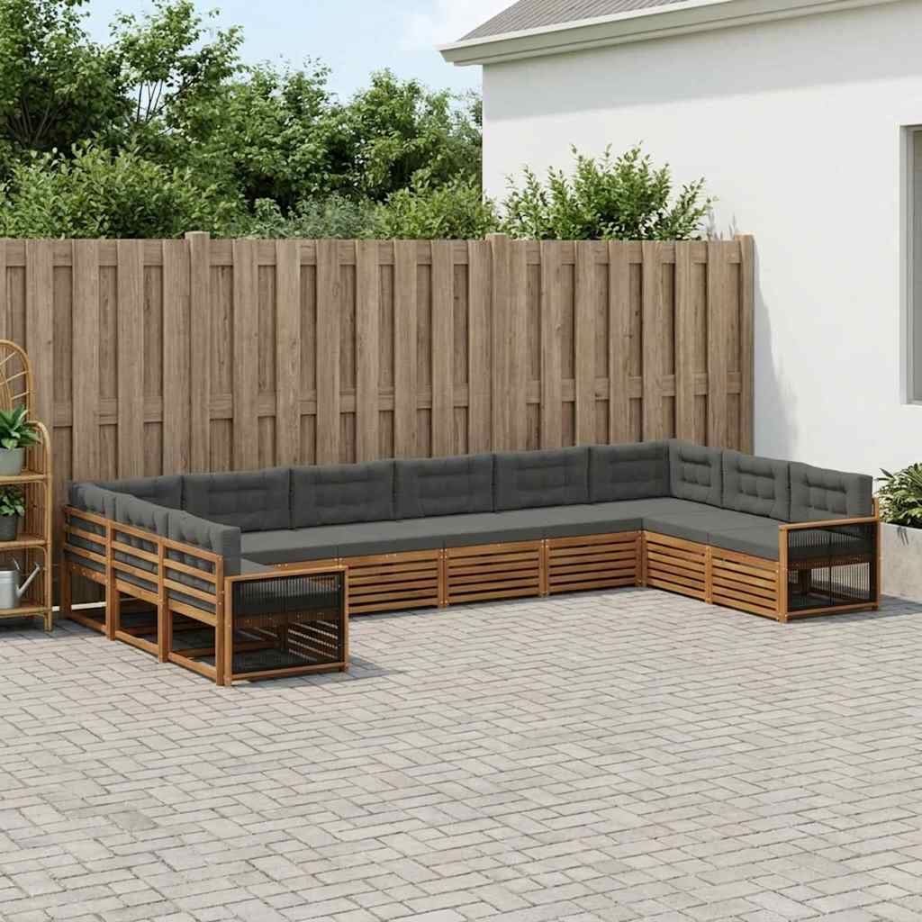 Sofa-Sets met kussen 10 pcs Massief Acaciahout is nu te koop bij PeponiXL, paradijselijk wonen!