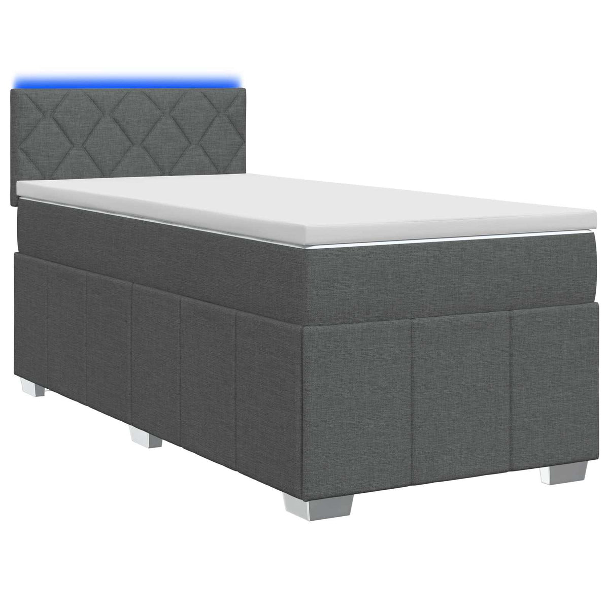 Boxspringbed met matras Donkergrijs 80 x 200 cm Stof is nu te koop bij PeponiXL, paradijselijk wonen!