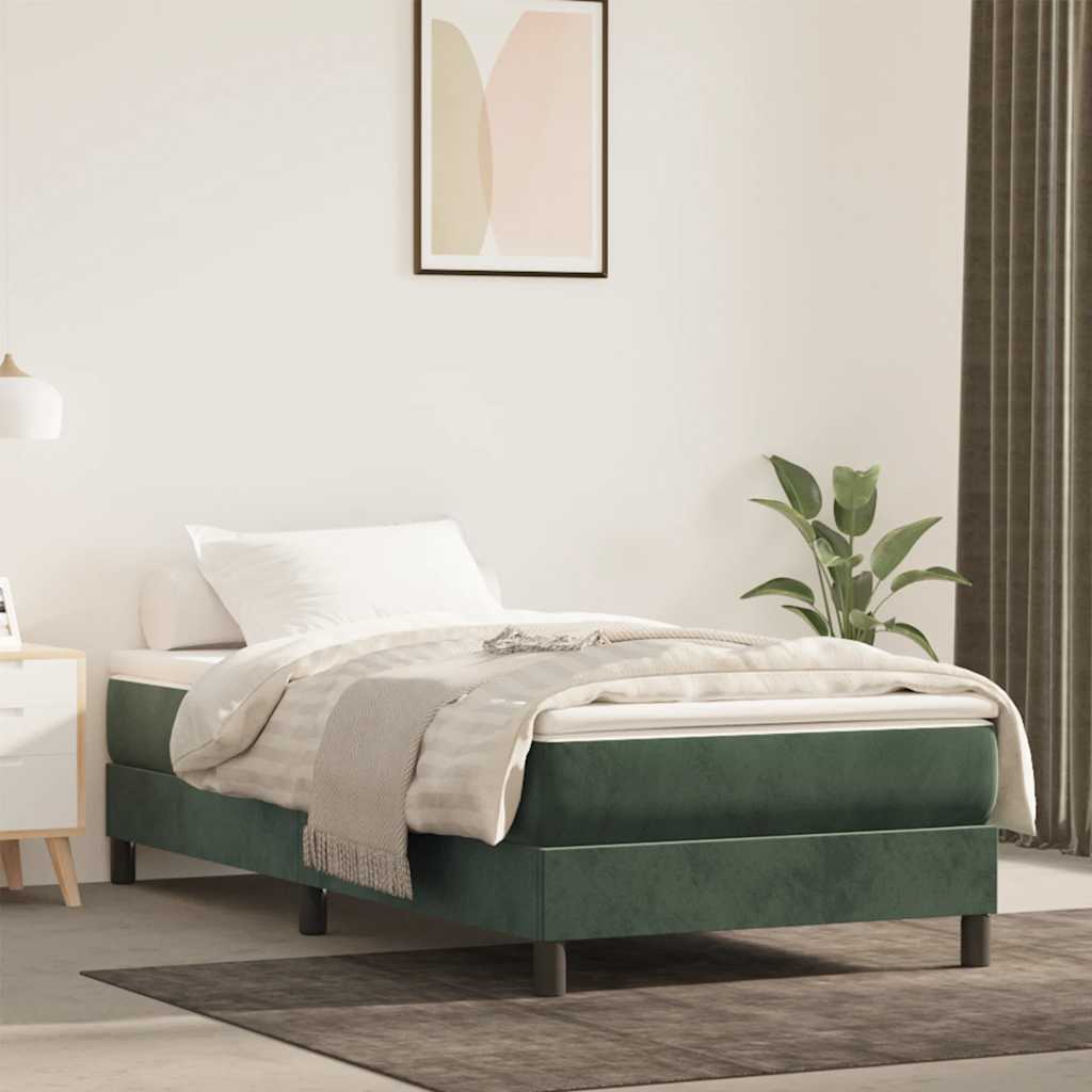 Pocketveringmatras medium 100x220x20 cm fluweel donkergroen is nu te koop bij PeponiXL, paradijselijk wonen!