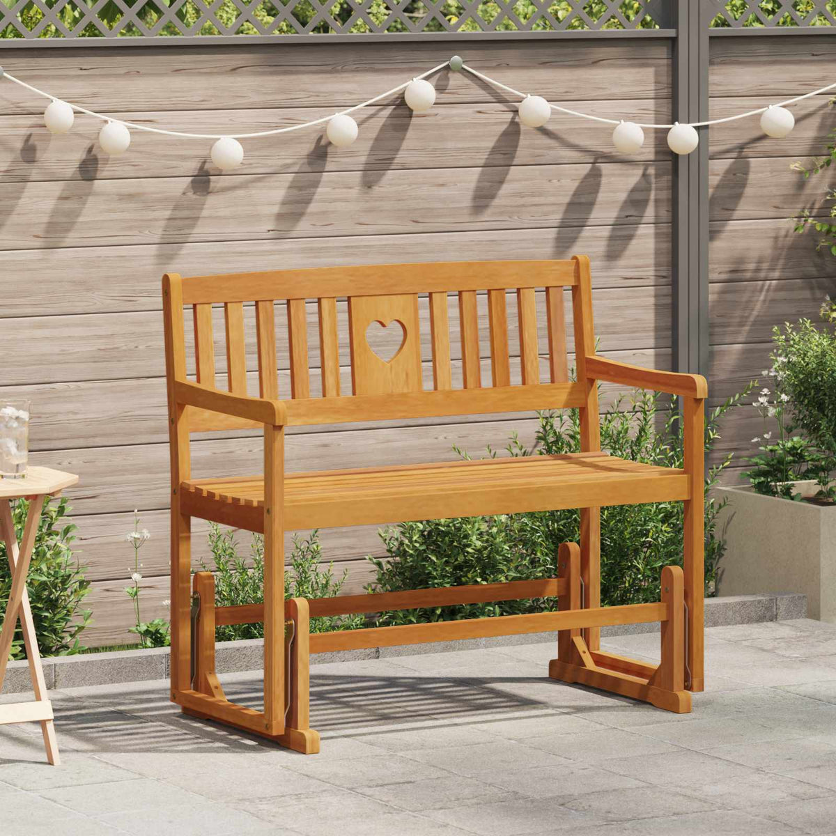 Tuin Glider Bank Naturel 110 x 59 x 97 cm Massief Acaciahout is nu te koop bij PeponiXL, paradijselijk wonen!