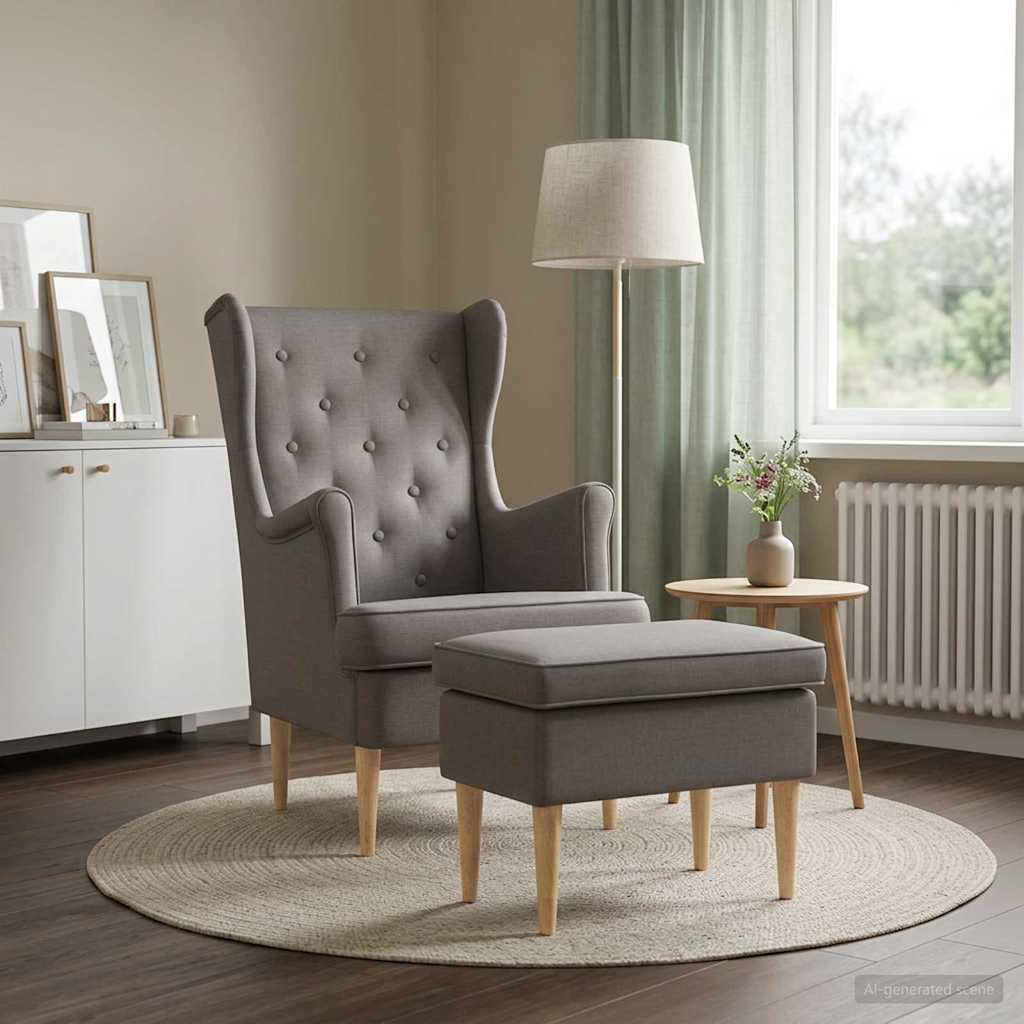 Fauteuil met Voetenbank 2 st Taupe Stof is nu te koop bij PeponiXL, paradijselijk wonen!