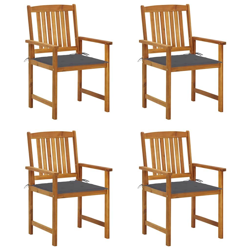 Tuinstoelen 4 st met kussens massief acaciahout is nu te koop bij PeponiXL, paradijselijk wonen!