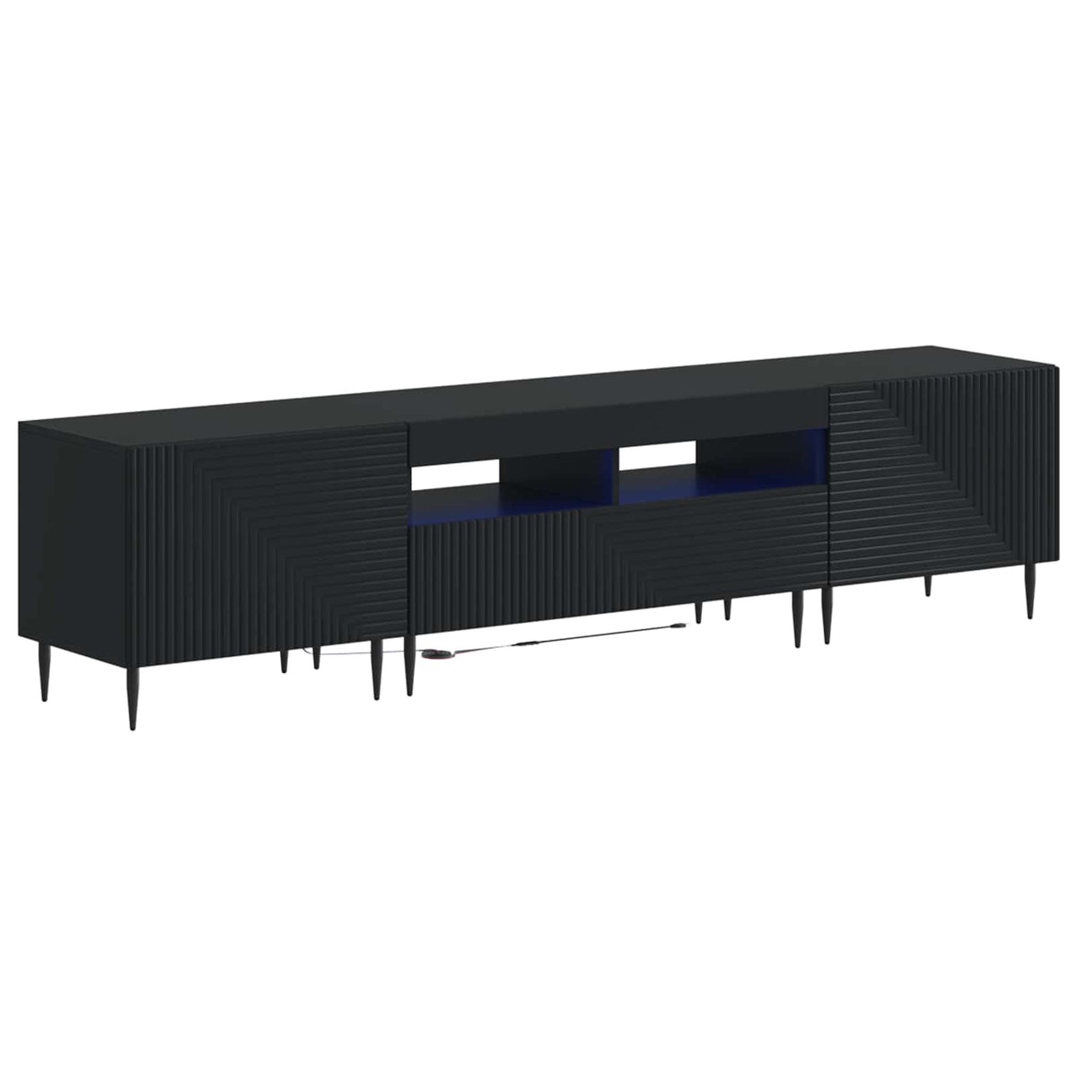 3-delige LED TV-kast Zwart Bewerkt hout is nu te koop bij PeponiXL, paradijselijk wonen!