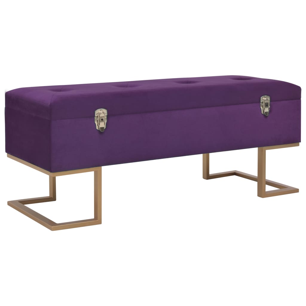 Bankje met opbergvak 105 cm fluweel paars is nu te koop bij PeponiXL, paradijselijk wonen!