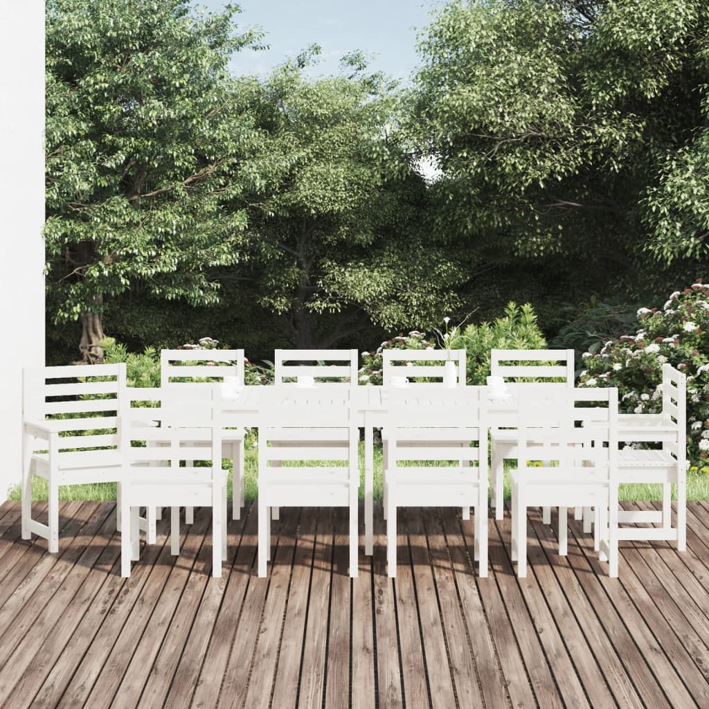 11-delige Tuinset massief grenenhout wit is nu te koop bij PeponiXL, paradijselijk wonen!