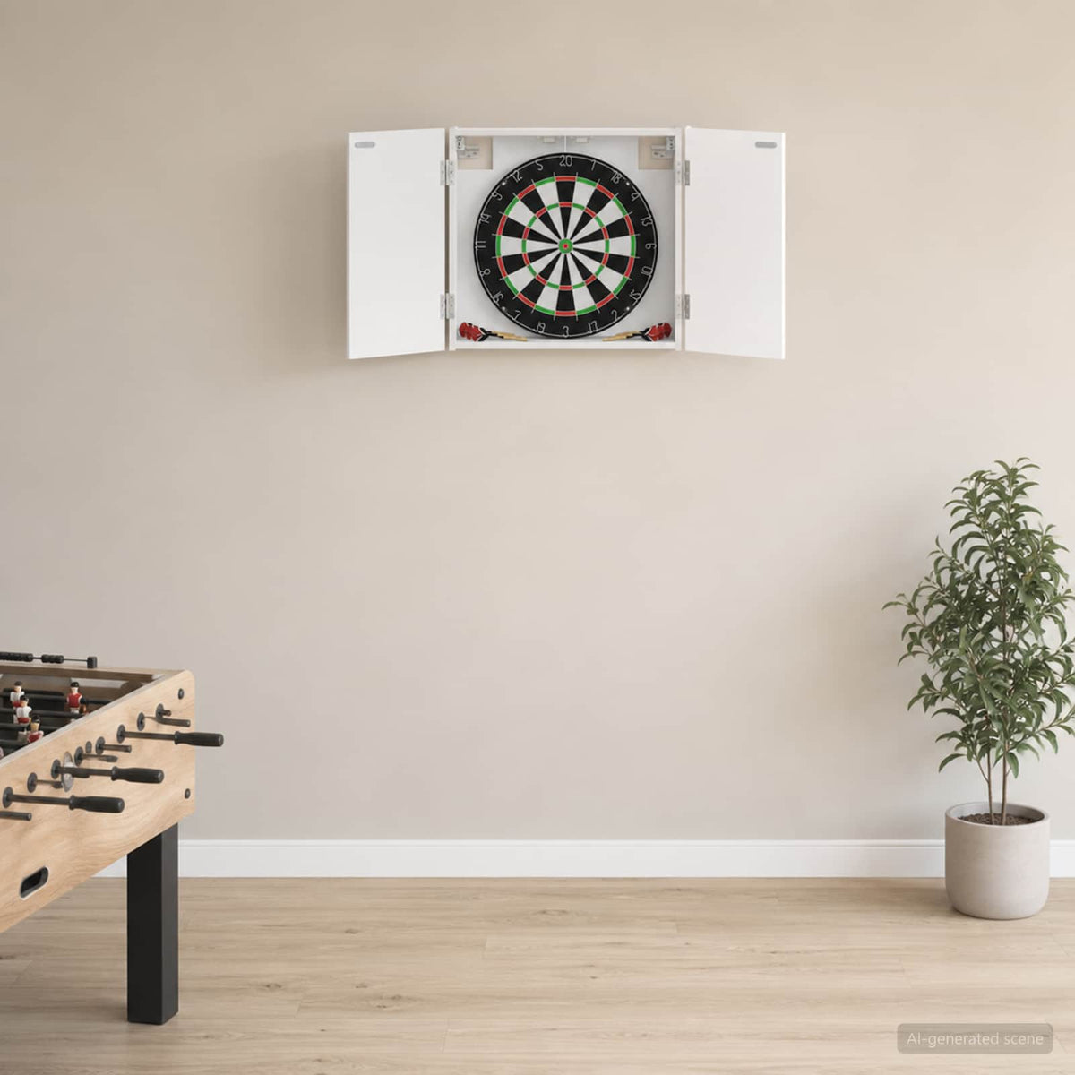 Dartbord Kabinet Wit 56 x 12 x 53,5 cm Bewerkt hout is nu te koop bij PeponiXL, paradijselijk wonen!