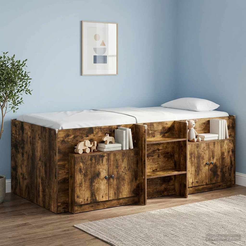Opbergkast voor Loftbed 2 st Gerookt eiken 66 x 35 x 48 cm is nu te koop bij PeponiXL, paradijselijk wonen!