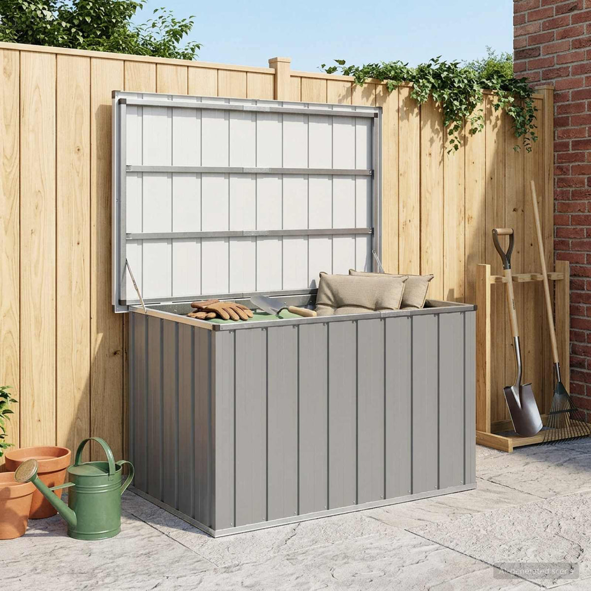 Tuinbox 109x67x65 cm grijs is nu te koop bij PeponiXL, paradijselijk wonen!