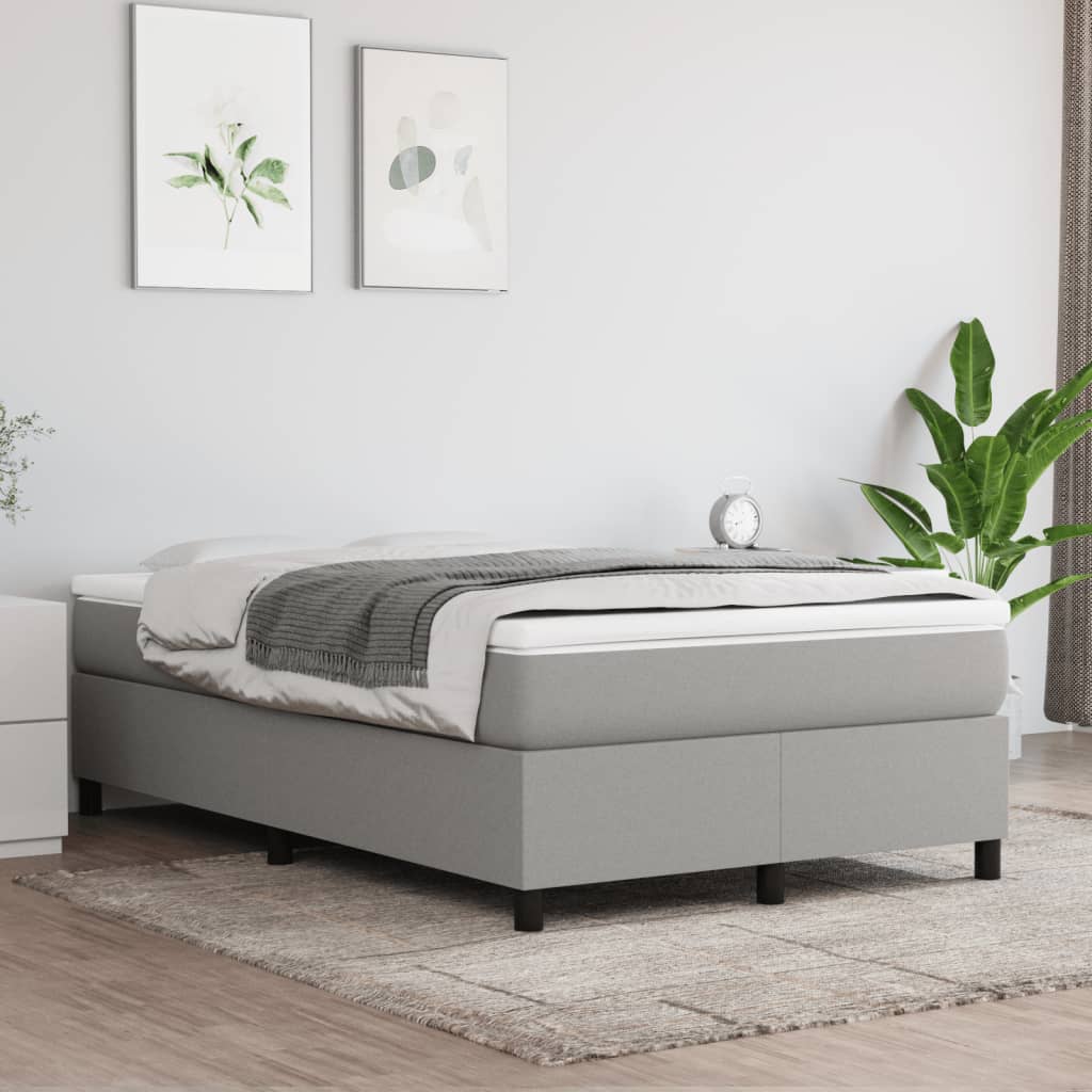 Boxspring met matras stof lichtgrijs 120x200 cm is nu te koop bij PeponiXL, paradijselijk wonen!