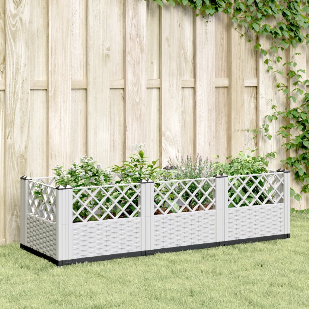 Plantenbak met pinnen 123,5x43,5x43,5 cm polypropeen wit is nu te koop bij PeponiXL, paradijselijk wonen!
