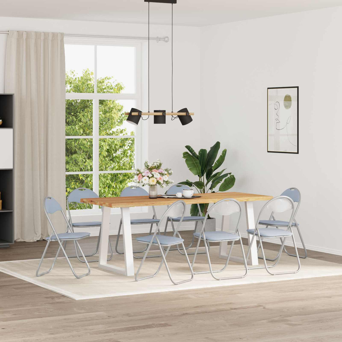 Inklapbare stoel 8 pcs Grijs 48 x 43,5 x 81 cm Nep Leer is nu te koop bij PeponiXL, paradijselijk wonen!