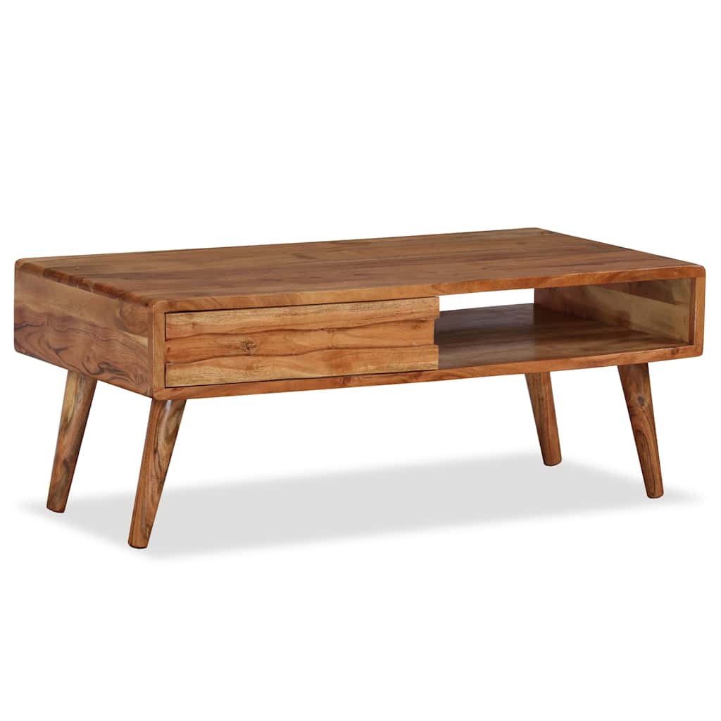 Salontafel met bewerkte lade 100x50x40 cm massief hout is nu te koop bij PeponiXL, paradijselijk wonen!