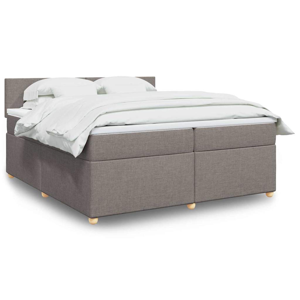 Boxspring met matras stof taupe 200x200 cm is nu te koop bij PeponiXL, paradijselijk wonen!