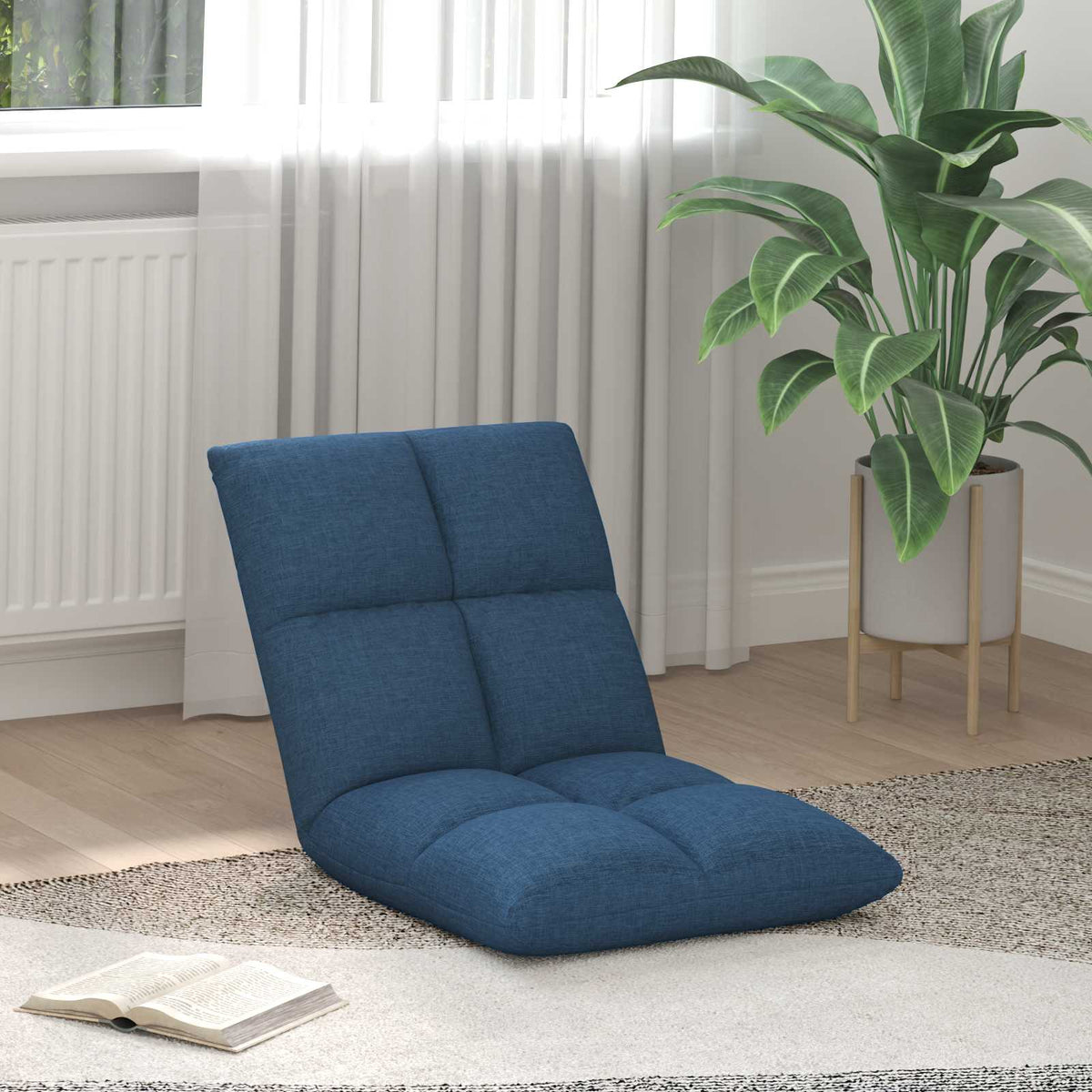 Vloerstoel Blauw 50 x 61 x 57 cm Stof is nu te koop bij PeponiXL, paradijselijk wonen!