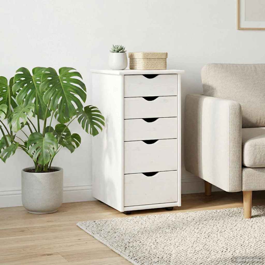 Kast Wit 34 x 39 x 61,5 cm Massief Vurenhout is nu te koop bij PeponiXL, paradijselijk wonen!
