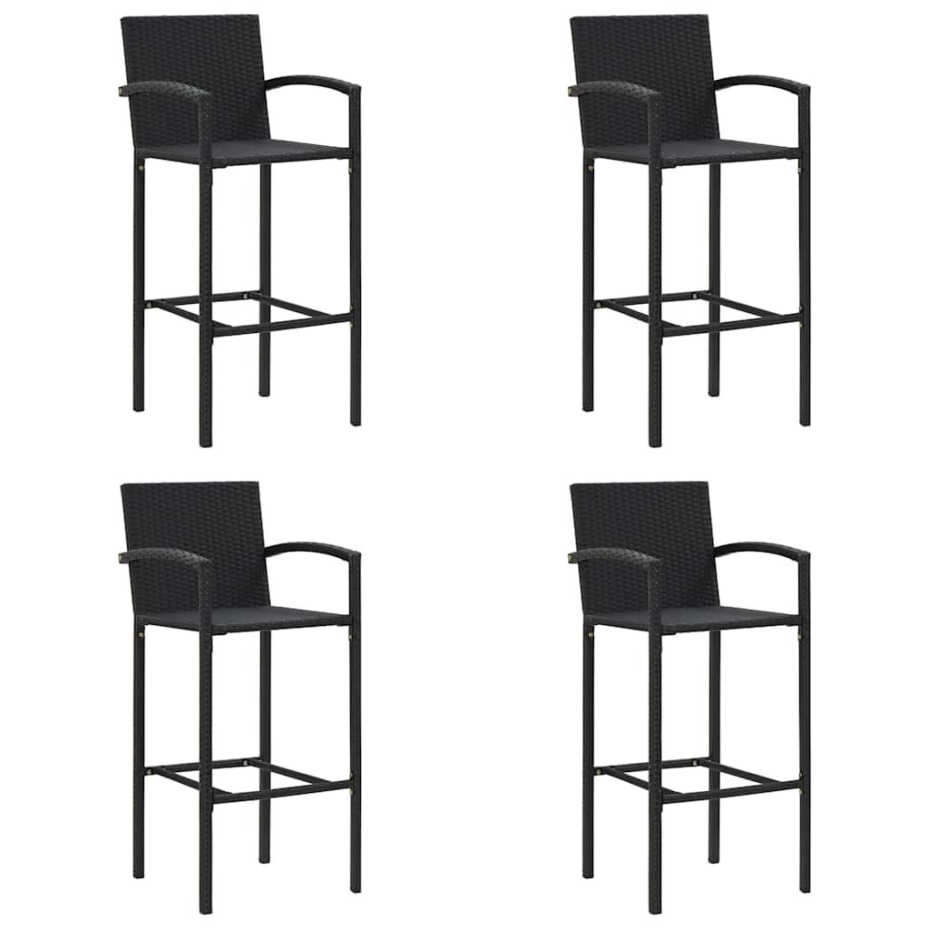 Barkrukken 4 st poly rattan zwart is nu te koop bij PeponiXL, paradijselijk wonen!