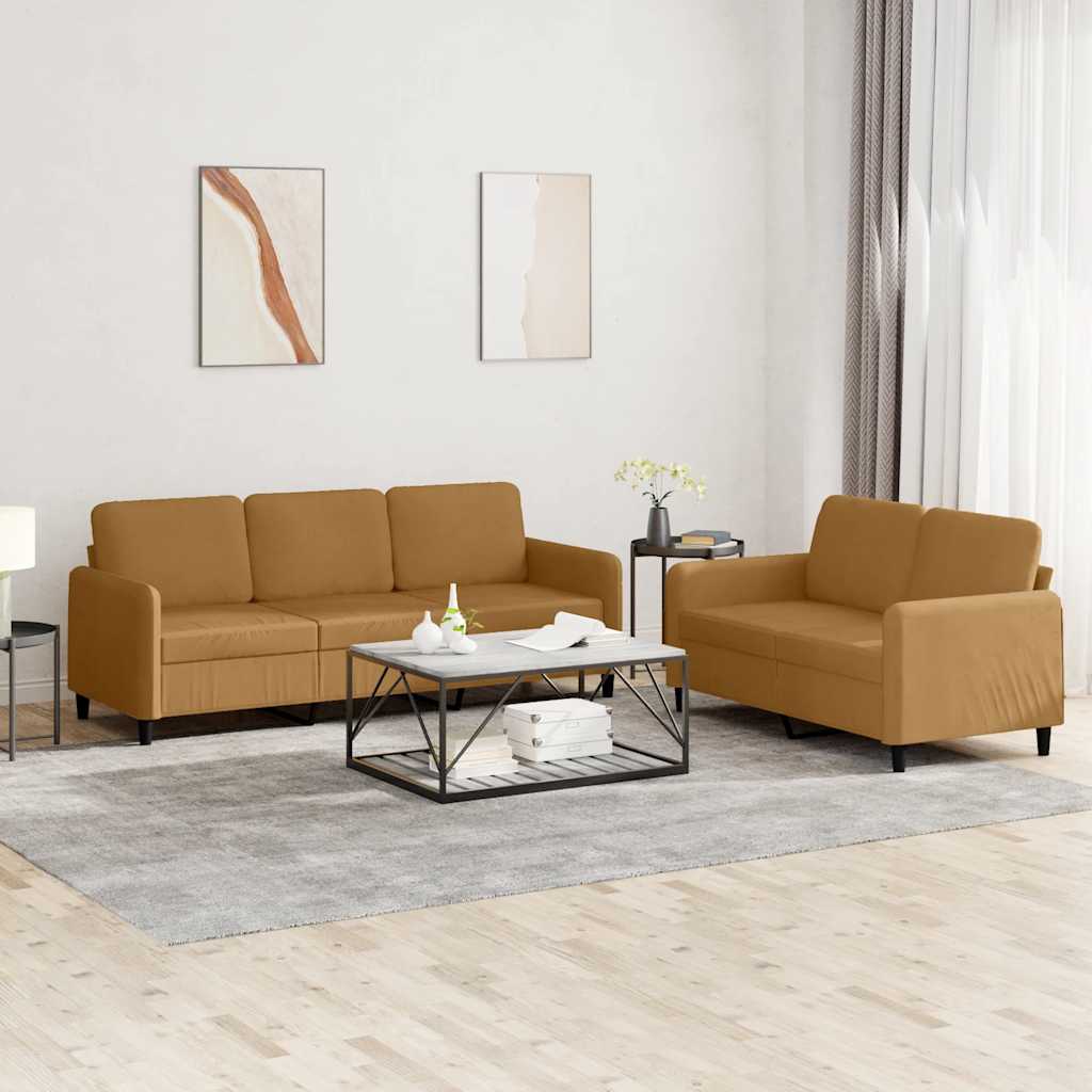 2-delige Loungeset fluweel bruin is nu te koop bij PeponiXL, paradijselijk wonen!