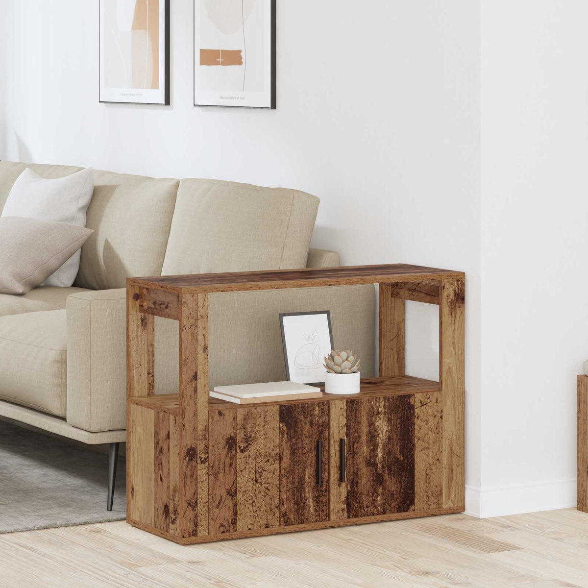 Dressoir Oud hout 80 x 30 x 60 cm Bewerkt hout is nu te koop bij PeponiXL, paradijselijk wonen!