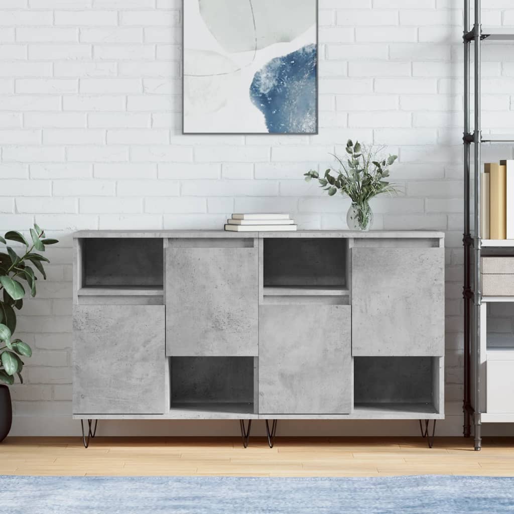 Dressoirs 2 st bewerkt hout betongrijs is nu te koop bij PeponiXL, paradijselijk wonen!